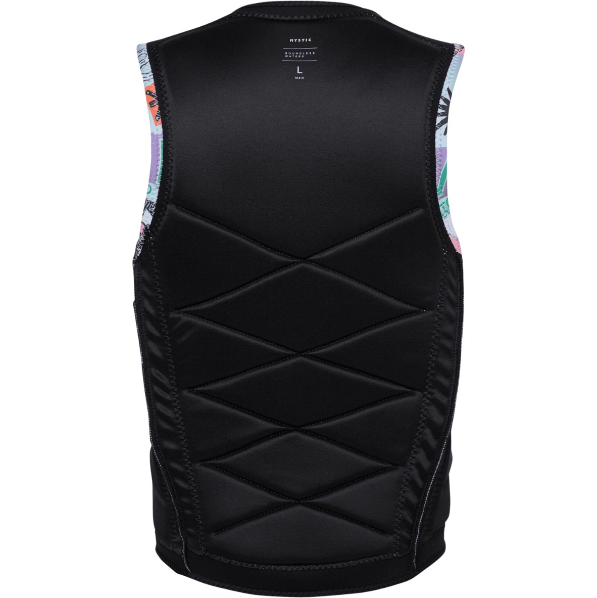 2025 Mystic Männer Outlaw Front Zip Wake Impact Vest 35005.240226 - White Allover